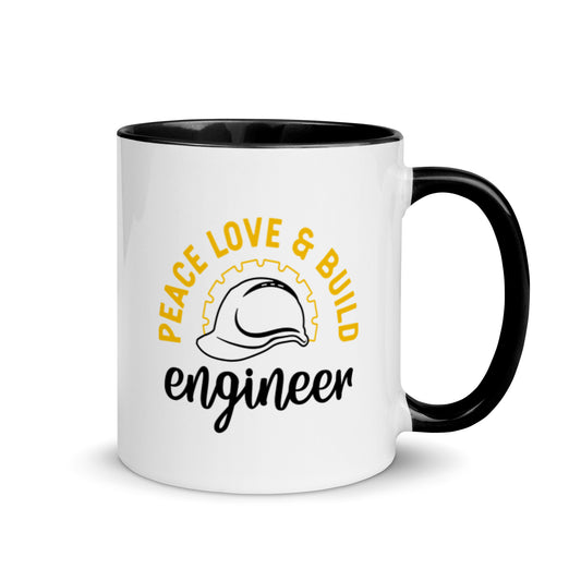 Peace Love & Build. Mug